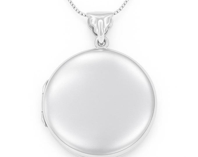 925 Sterling Silver Round Shaped Locket Pendant Keepsake Necklace Gift for Her