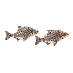 Antique Style Fish 925 Sterling Silver Cuff Links Mens Gift