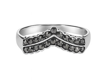 Anello in argento sterling con marcasite in stile vintage, gioiello di ispirazione antica, fascia in argento delicata per donna