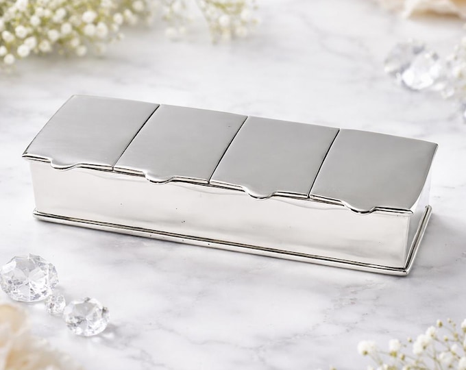 Vintage Style Sterling Silver 4-Compartment Pill Box