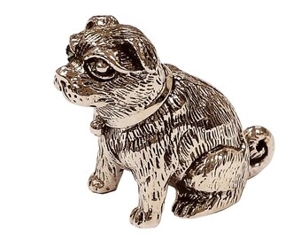 Antique Inspired Collectable Sitting Dog Figurine 925 Sterling Silver