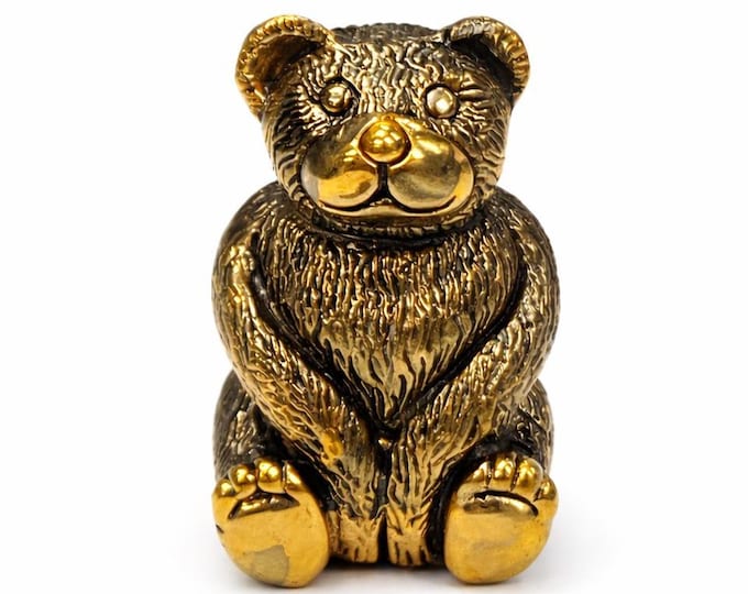 Vintage Style Pinchbeck Teddy Bear Pin Cushion Miniature Sewing Collectible Antique-Inspired Sewing Gift