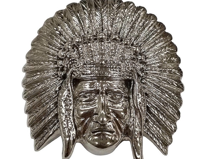 Native American Sterling Silver Indian Chief Pendant Brooch
