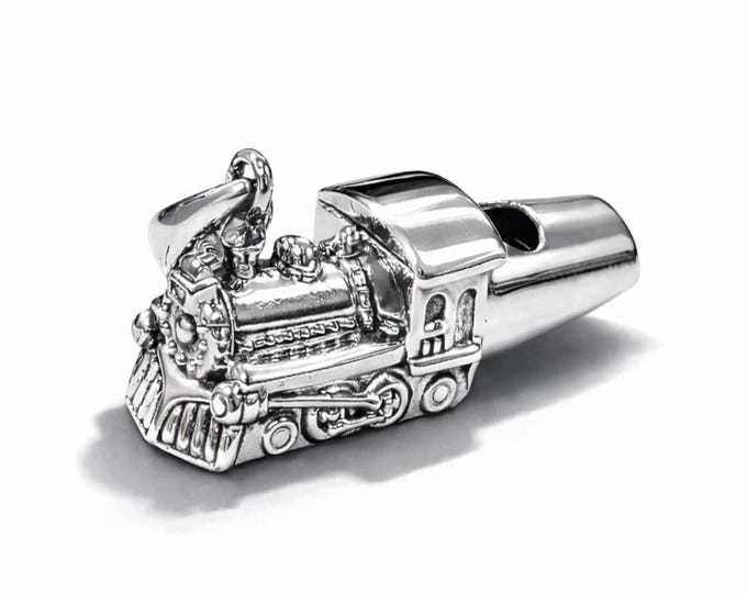 Antique Style Train Dog Whistle Pendant 925 Sterling Silver Dog Lover Gift