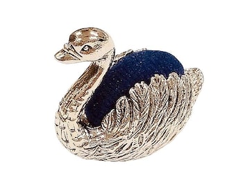 Antique Inspired Collectable Swan Pin Cushion 925 Sterling Silver