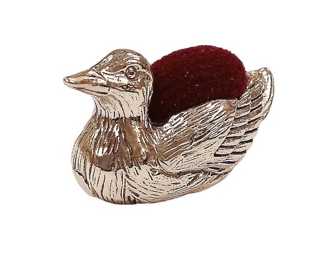 Antique Inspired Miniature Collectable Duck Pin Cushion 925 Sterling Silver