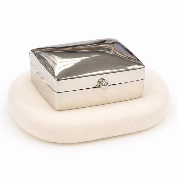 Vintage Sterling Silver Square Pill Box, Keepsake Trinket Holder