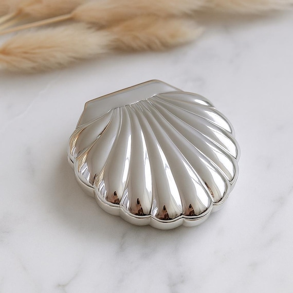 Sterling Silver Seashell Pill Box, Vintage Style Trinket Holder - Etsy