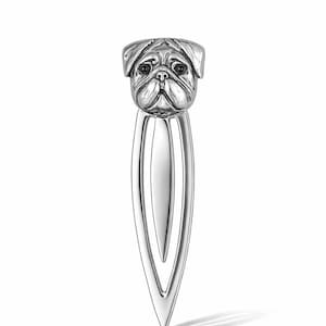 Sterling Silver Bulldog Bookmark, Antique Style Book Lover Gift