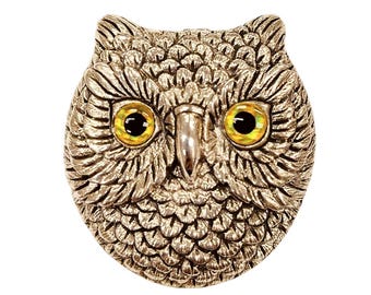 Antique Inspired Owl Brooch Collectable 925 Sterling Silver
