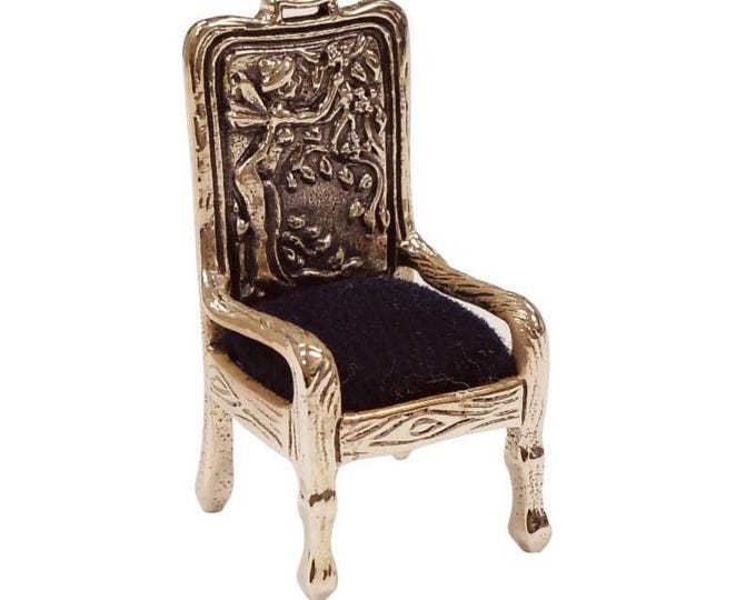 Antique Inspired Collectable Victorian Tree Design Chair Pin Cushion 925 Sterling Silver