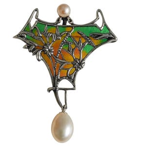 Broche Ancienne En Argent Début 1900 Avec Améthyste - Bijou Vintage D'occasion