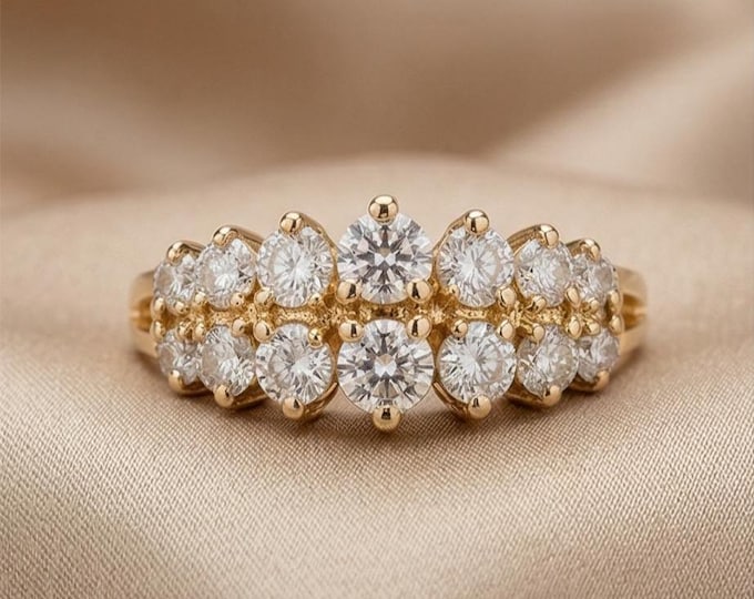 Vintage 14k Yellow Gold 0.94tcw Diamond Wedding Band Ring