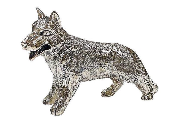 Antique Inspired Collectable Dog Figurine 925 Sterling Silver