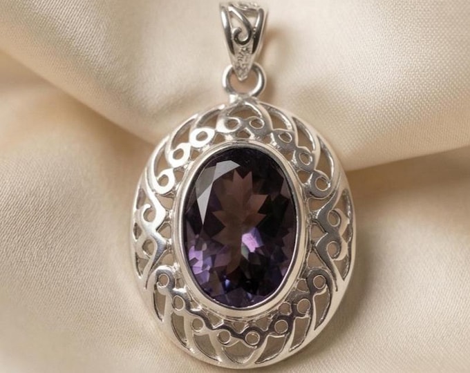 Mystic Topaz Pendant Necklace 925 Sterling Silver