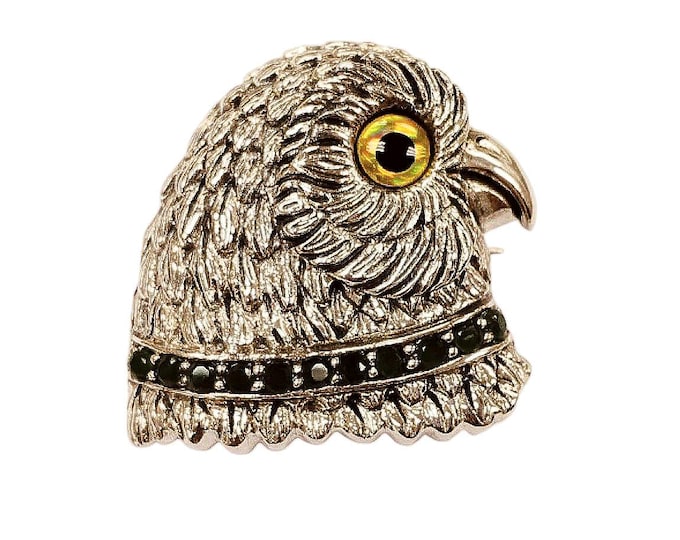 Antique Inspired Ruby Bird Brooch Pendant Collectable 925 Sterling Silver