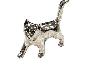 Vintage Christofle Silvered Sleeping Cat Lumière D'argent