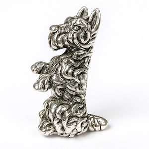 Vintage Sterling Silver Scottish Terrier Dog Brooch Detailed Scottie Dog Pin, Animal Lover Jewelry, Collectible Dog Brooch Gift