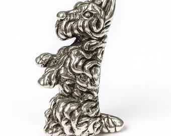 Vintage Sterling Silver Scottish Terrier Dog Brooch Detailed Scottie Dog Pin, Animal Lover Jewelry, Collectible Dog Brooch Gift