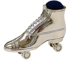 Antique Inspired Collectable Rollerblade Boot Pin Cushion 925 Sterling Silver