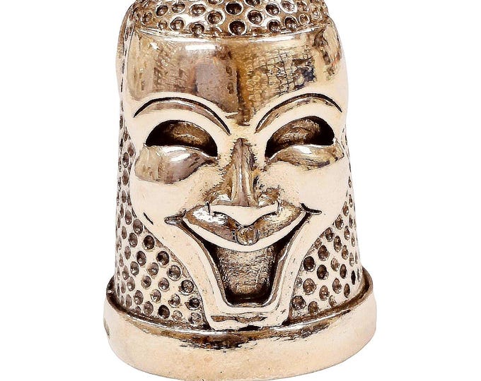 Comedy Tragedy Masks Thimble - Collectible Thimble - Thimble Collectors Gift - Theatre Lover Gift 925 Sterling Silver