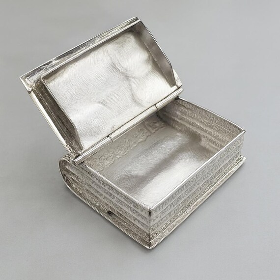 Sterling Silver Book Pill Box, Vintage Novelty Keepsake - Etsy