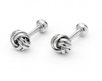 Celtic 925 Sterling Silver Knot Cufflinks Mens Gift
