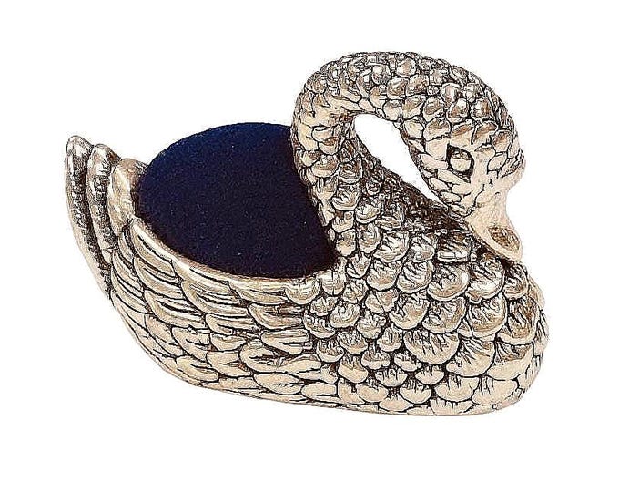 Antique Inspired Collectable Swan Pin Cushion 925 Sterling Silver