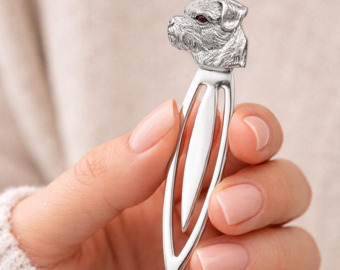 Dog Bookmark, Ruby Eye, 925 Sterling Silver, Animal Lover Gift