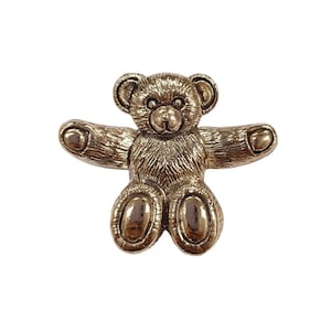 Antique Inspired Teddy Bear Brooch 925 Sterling Silver