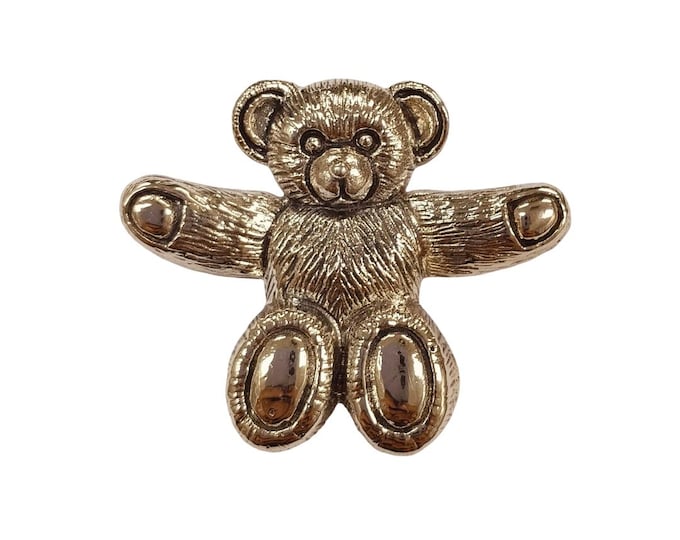 Antique Inspired Teddy Bear Brooch 925 Sterling Silver