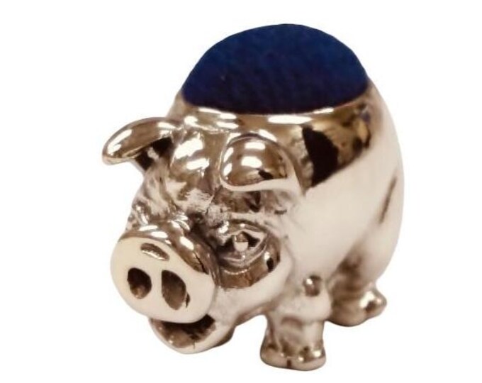 Antique Inspired Miniature Collectable Pig Pin Cushion 925 Sterling Silver