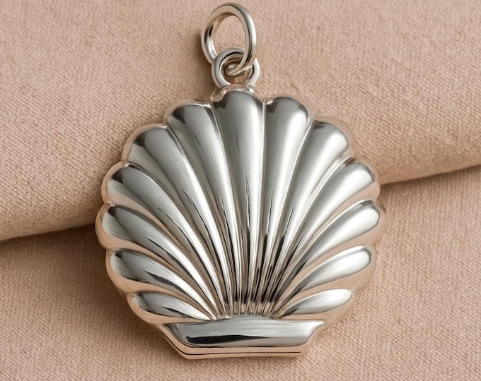 925 Sterling Silver Shell Locket Pendant