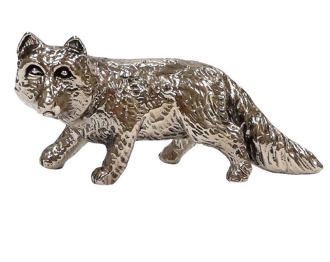 Antique Inspired Collectable Fox Figurine 925 Sterling Silver