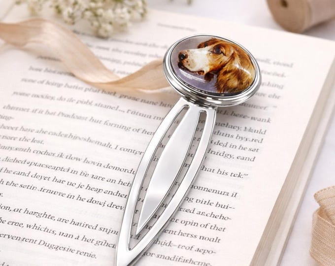 Enamel Dog Bookmark, Antique Style 925 Sterling Silver