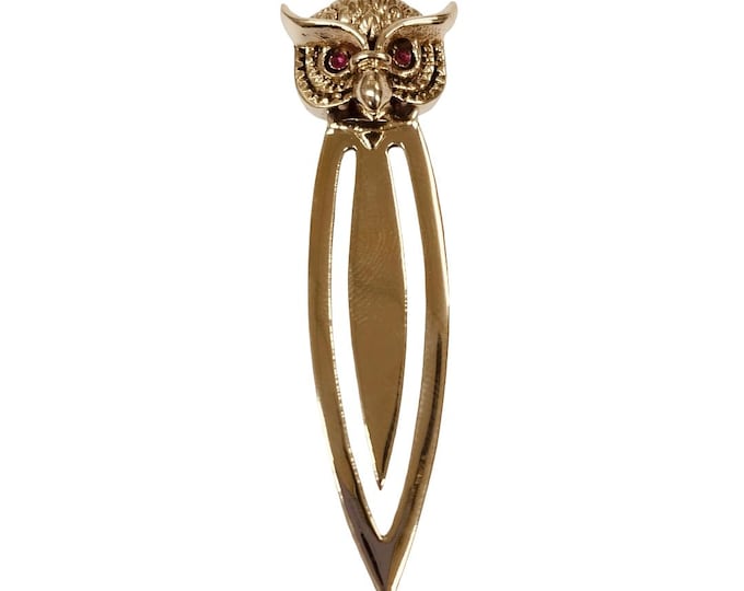 Antique Style Owl Ruby Eye Bookmark 925 Sterling Silver Book Lover Gift Graduation Gift Animal Lover Gift