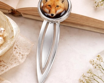 Enamel Fox Bookmark, 925 Sterling Silver, Book Lover Gift