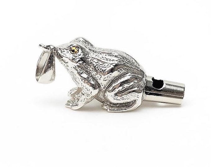 Antique Style Frog Dog Whistle Pendant 925 Sterling Silver Dog Lover Gift