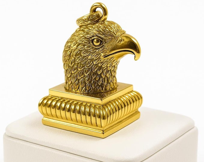 Pinchbeck Victorian Falcon Pendant Seal, Antique Style