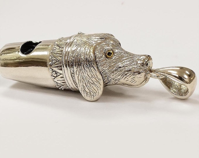 Antique Style Dog Whistle Pendant 925 Sterling Silver Dog Lover Gift