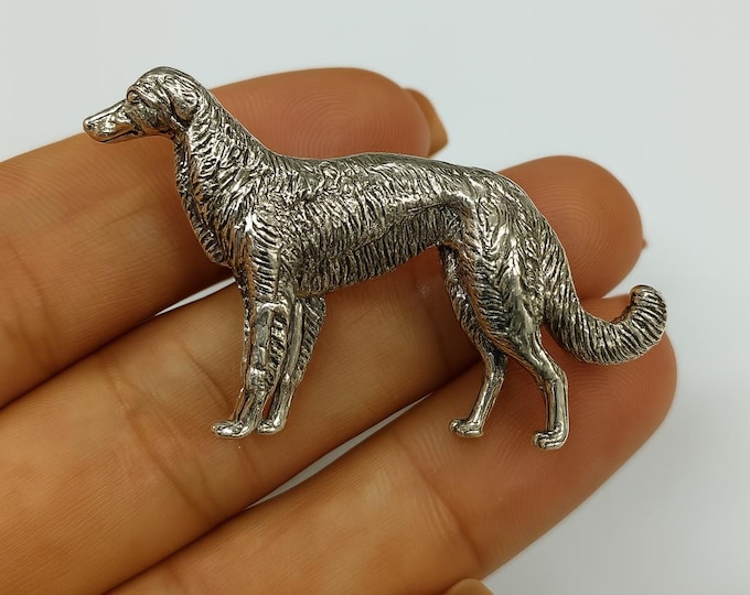 Antique Style Dog Brooch 925 Sterling Silver