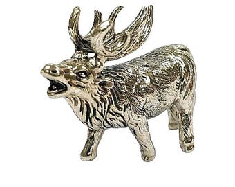 Antique Inspired Collectable Stag Figurine 925 Sterling Silver