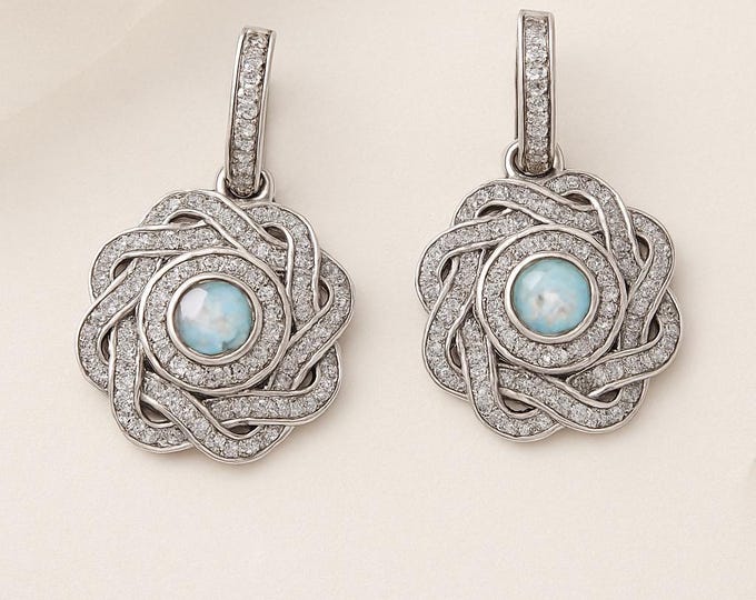 Gilson Opal Cubic Zirconia Earrings 925 Sterling Silver Hallmarked