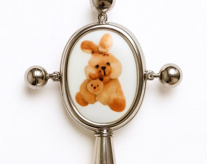 Vintage Sterling Silver Baby Rattle, Floral Handle Christening Gift