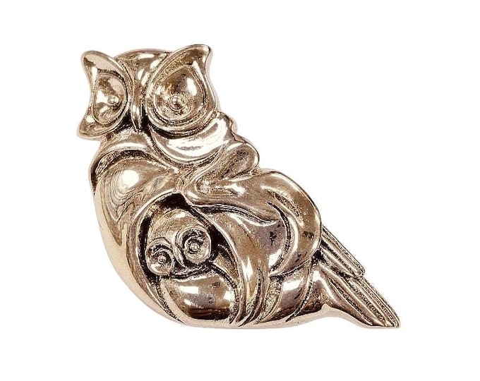 Antique Inspired Owl with Baby Brooch Pendant 925 Sterling Silver