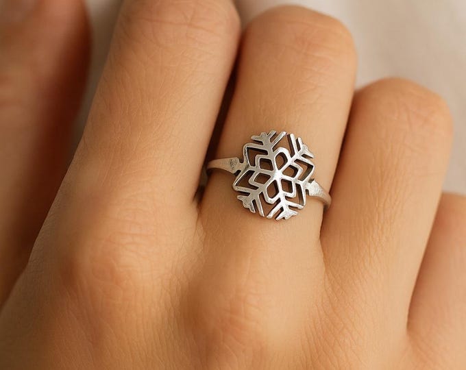 Snowflake Ring 925 Sterling Silver Hallmarked