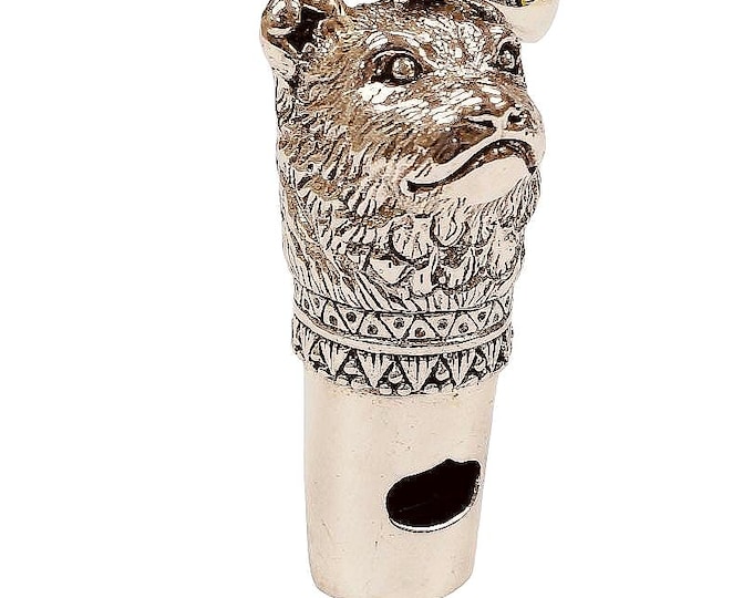 Sterling Silver Bear Dog Whistle Pendant, Animal Lover Gift