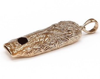 Sterling Silver Dog Whistle Pendant, Antique Style Animal Lover Gift