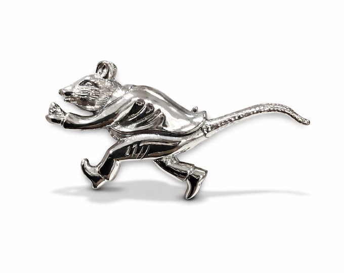925 Sterling Silver Victorian Rat Brooch