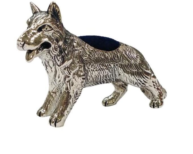Antique Inspired Collectable Dog Pin Cushion 925 Sterling Silver